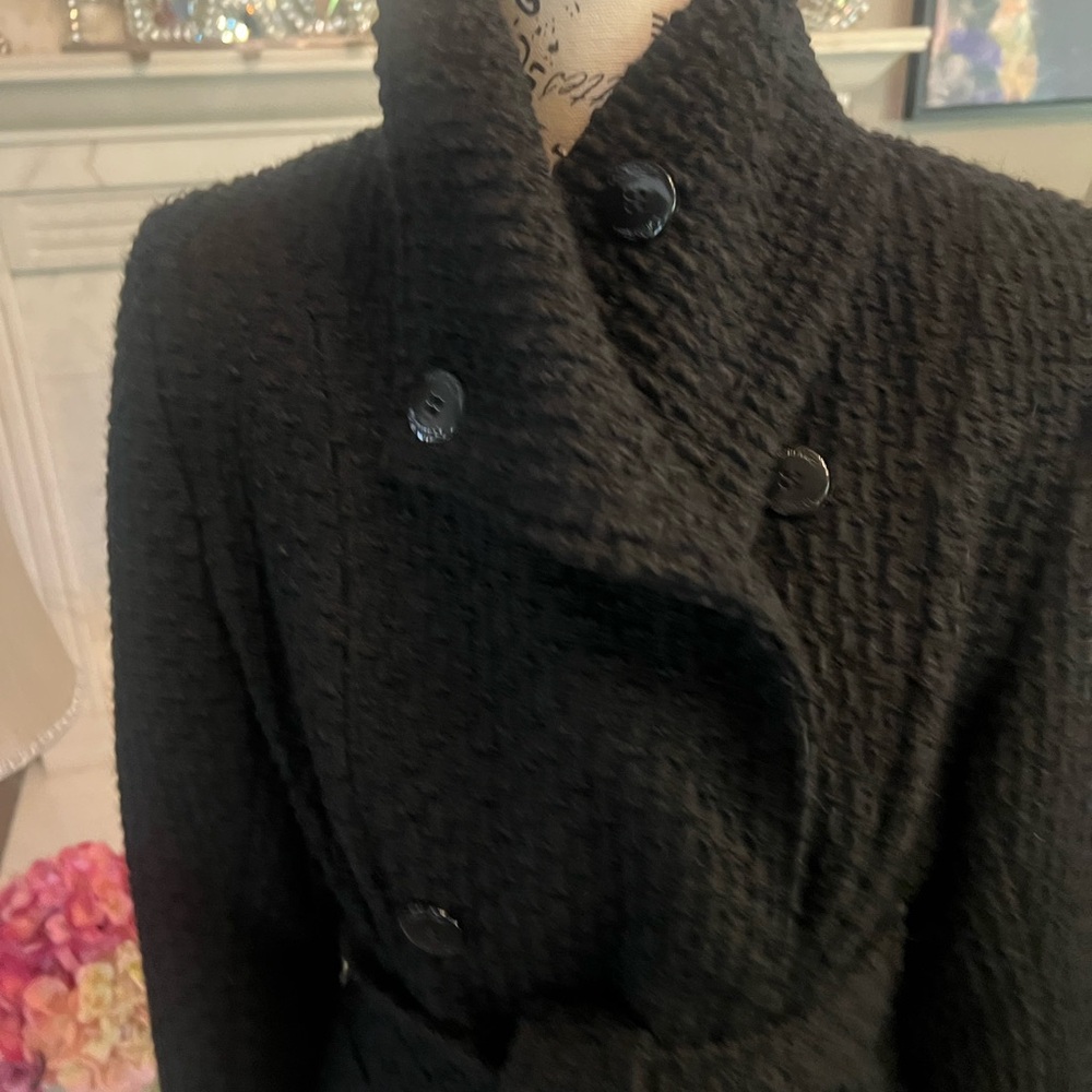 🆕 Calvin Klein Women's Black Basket woven Coat - Picture 12 of 17